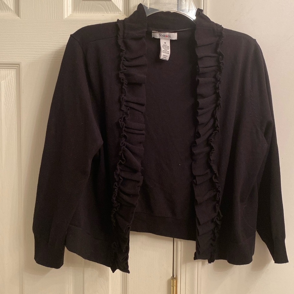 Style & Co. Nice sweater shrug with ruffles
